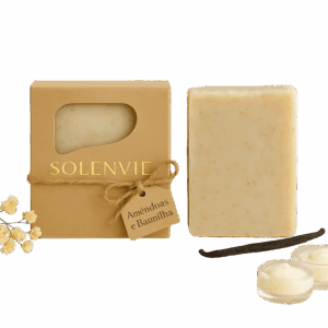 Sabonete Hidratante de Amêndoas e Baunilha 80g – Cuidados Naturais para Pele Seca