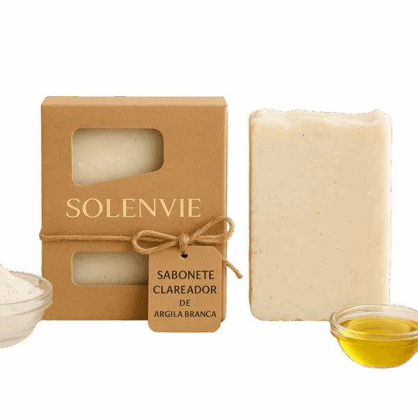 Sabonete Clareador 80g de Argila Branca – Pele Iluminada com Cosmético Natural