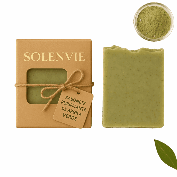 Argila Verde e Própolis Antiacne – Sabonete Natural Vegano 80g para Limpeza