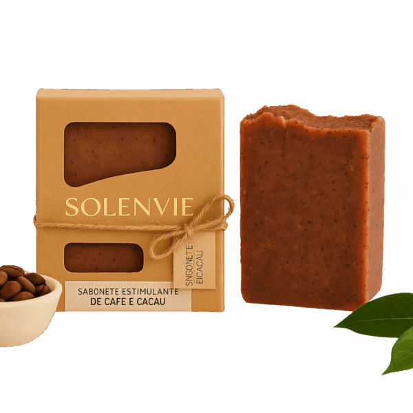 Café & Cacau Estimulam – Sabonete Esfoliante Vegano 80g com Aroma Intenso