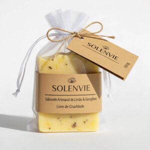 Sabonete Artesanal Natural Limão e Gengibre 100g – Vegano Feito à Mão